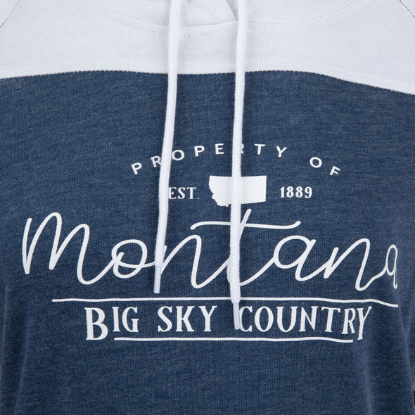 Property of Hoodie in Navy/White