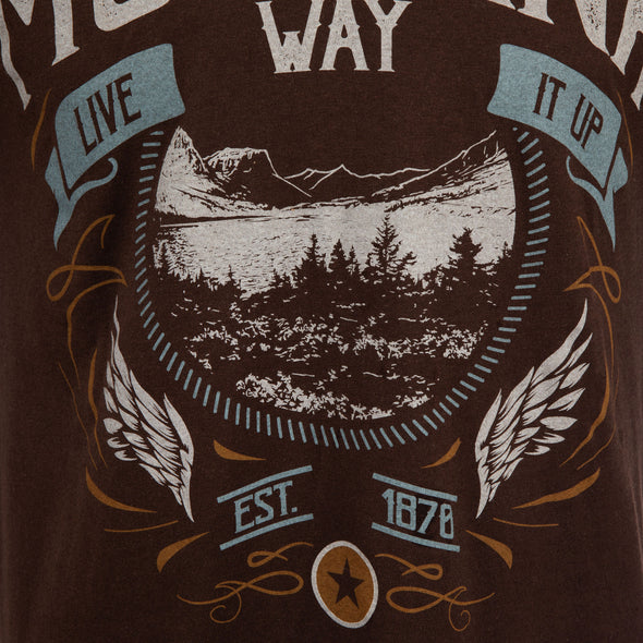 Live Free Tee in Brown