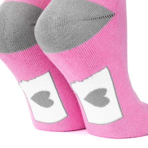 I Heart Montana Socks in Pink/Grey/White