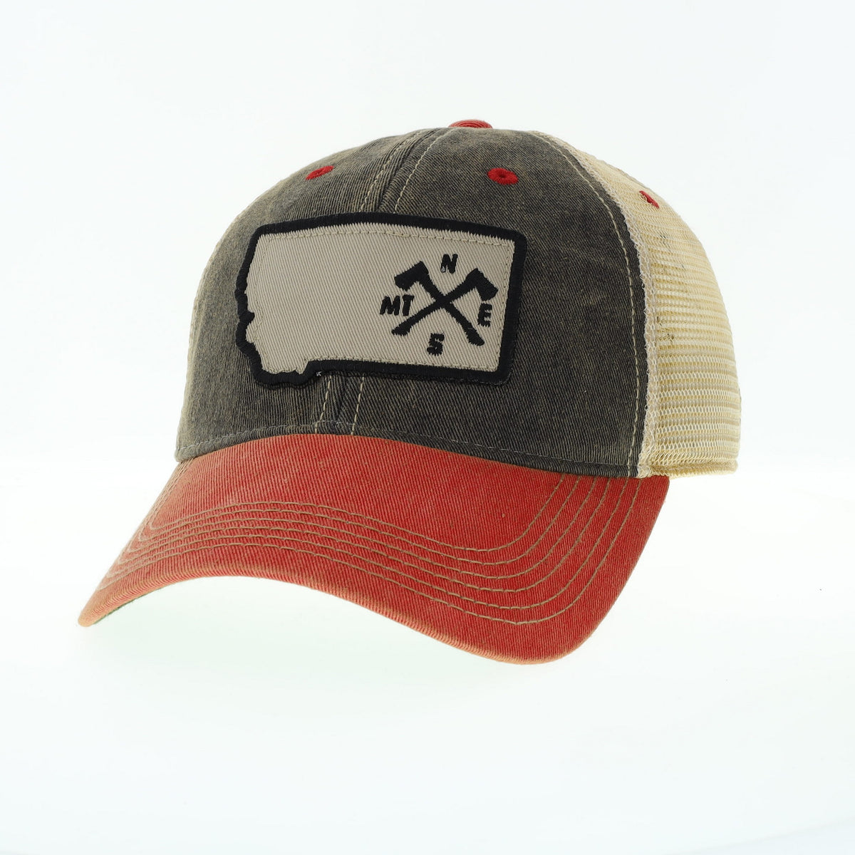 Crossed Axes Trucker in Black/Red/Khaki – The Montana Way
