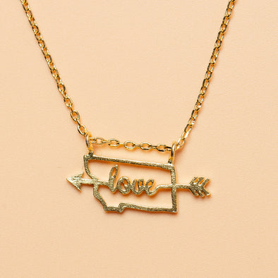 With Montana It Is Love Necklace in Gold