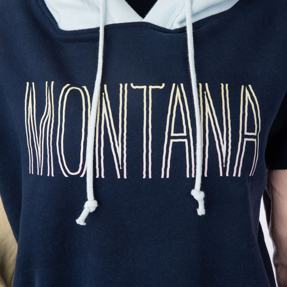 Forever Montana Colorblock Hoodie in Navy