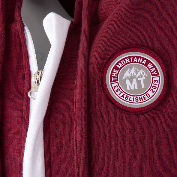 Est. MMXIV 1/4 Zip in Maroon/Grey