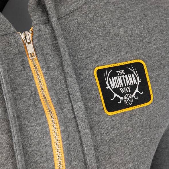 The Logo Full Zip Patch Hoodie in Graphite