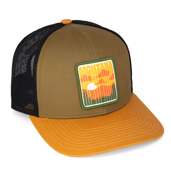 On Mountain Time Snapback in Olive/Gold/Black