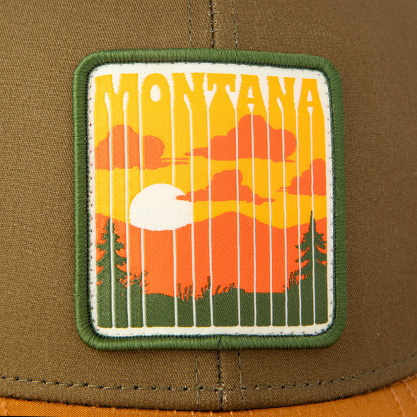 On Mountain Time Snapback in Olive/Gold/Black