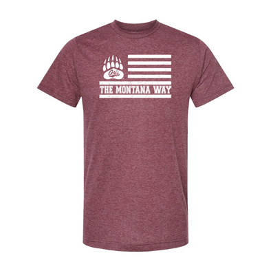 The Griz Flag Tee in Maroon