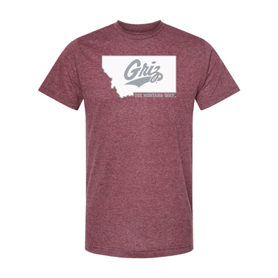 Griz State of Mind Tee in Maroon