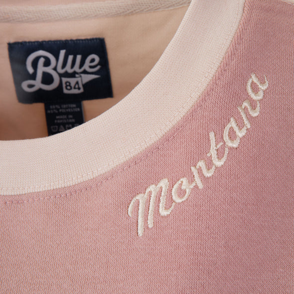 Simply Montana Two-Tone Crew in Pink/Cappuccino