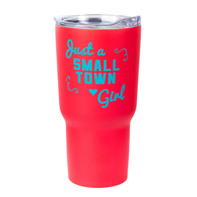 Just A Small Town Girl Travel Tumbler in Coral