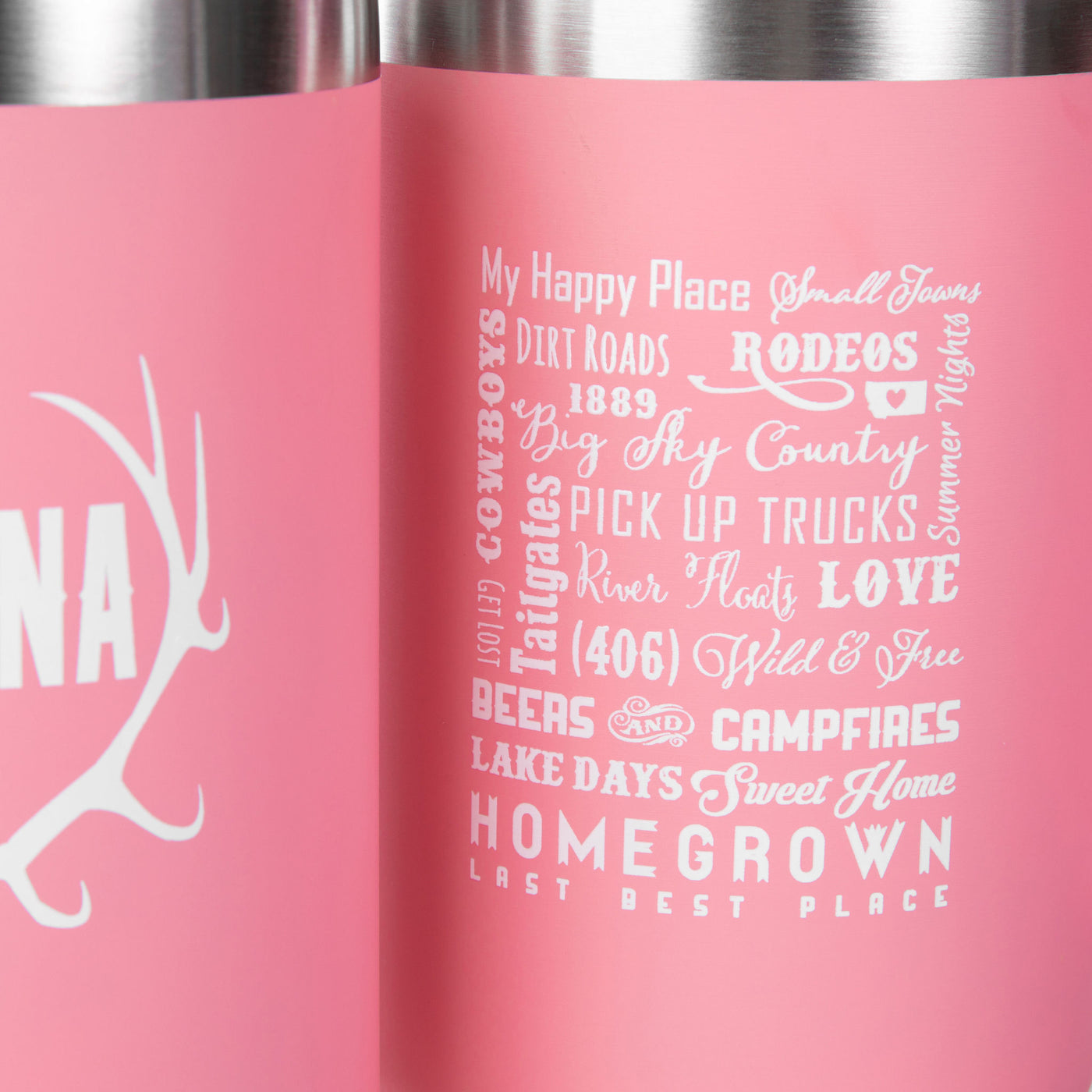 Just A Small Town Girl Travel Tumbler in Coral – The Montana Way