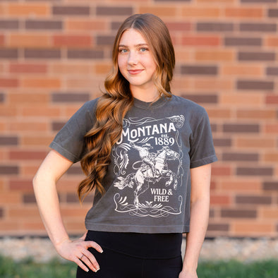 Wild & Free Boxy Tee in Pepper