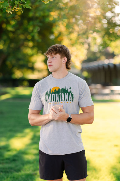 Montana Pines Tee in Heather Grey