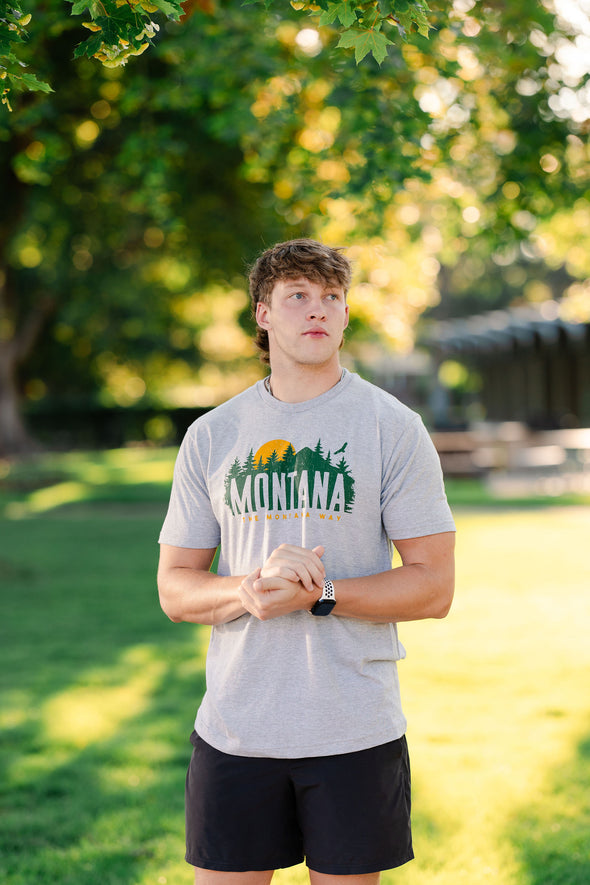 Montana Pines Tee in Heather Grey