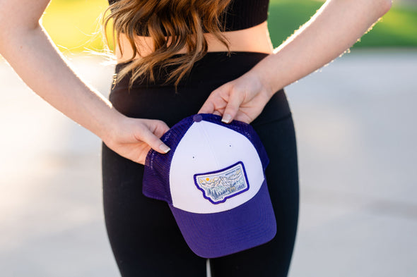 Montana U.S.A. Snapback in White/Purple