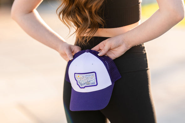 Montana U.S.A. Snapback in White/Purple