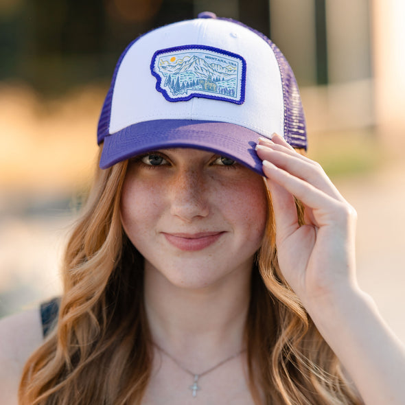 Montana U.S.A. Snapback in White/Purple