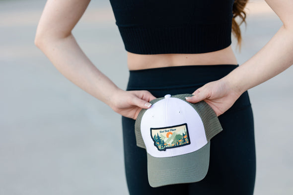 Last Best Place Snapback in White/Olive