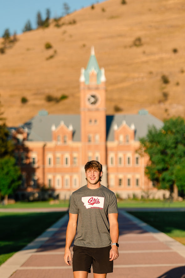 Griz State of Mind Tee in Charcoal