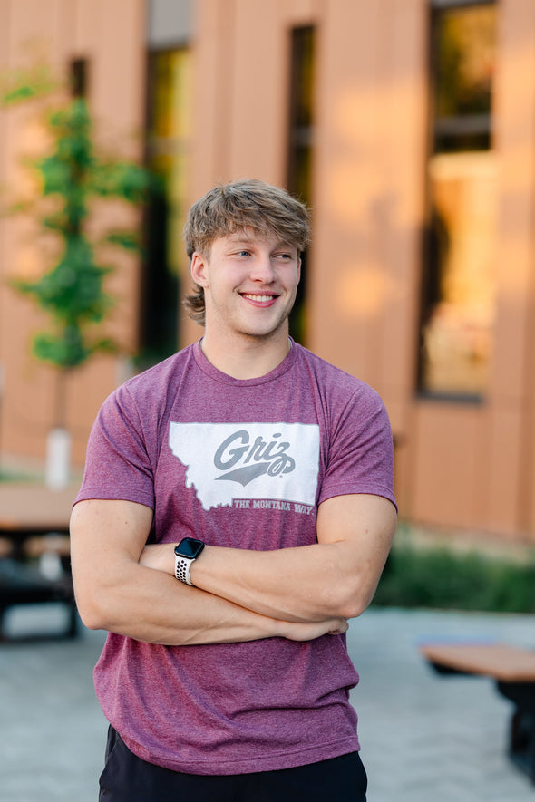Griz State of Mind Tee in Maroon