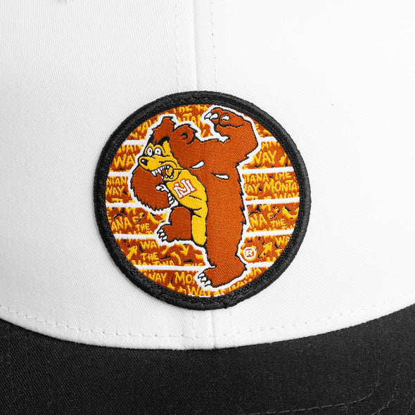 Vintage Circle Snapback in Black/White/Black