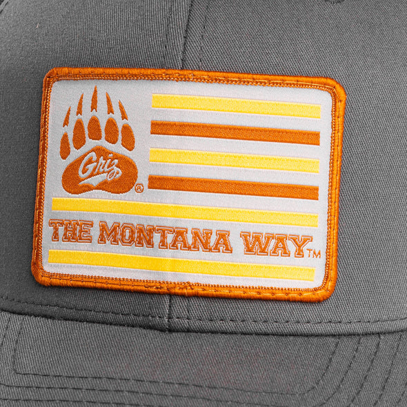 The Griz Flag Snapback in Charcoal/Black