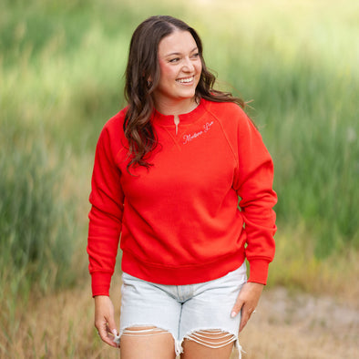 Montana Love V-Notch Crew in Poppy