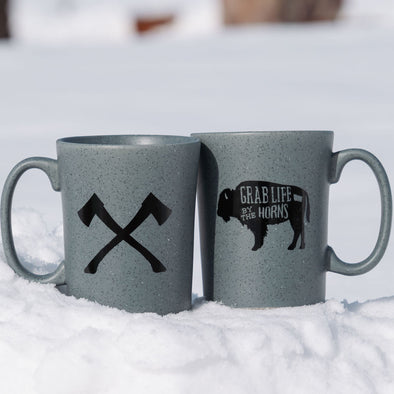 Head for The Hills Speckle Mug in Grey