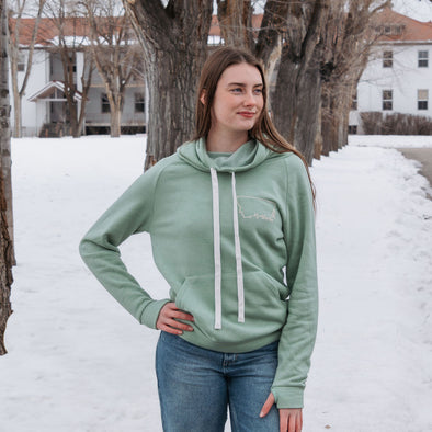 Simply Montana Snuggleneck Hoodie in Sage