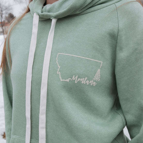 Simply Montana Snuggleneck Hoodie in Sage