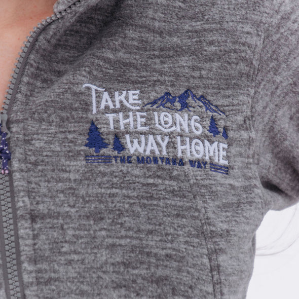 Long Way Home Polar Fleece Jacket in Grey