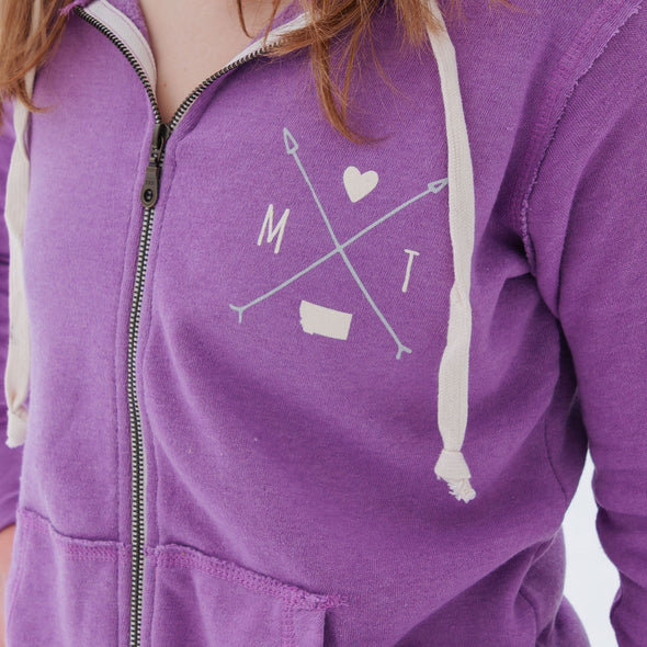 Small Town Girl Full Zip Hoodie in Orchid