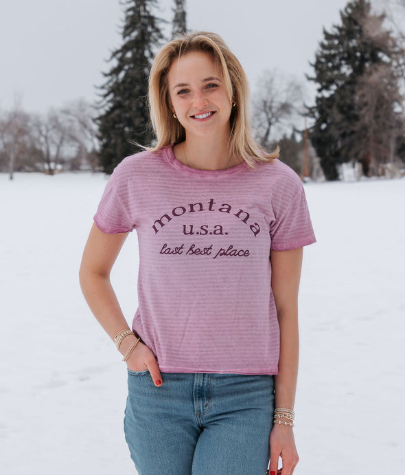 Montana U.S.A. Striped Tee in Orchid