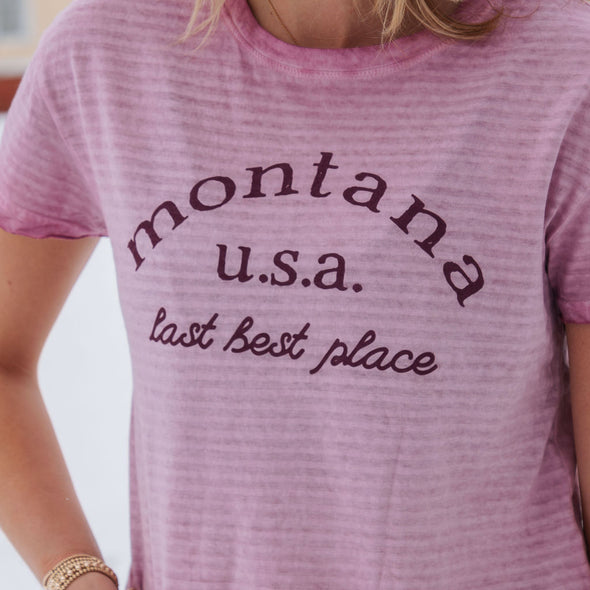 Montana U.S.A. Striped Tee in Orchid