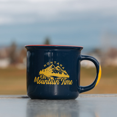 On Mountain Time Colorblock Mug in Navy