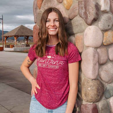 Property of Ringer Tee in Red Plum