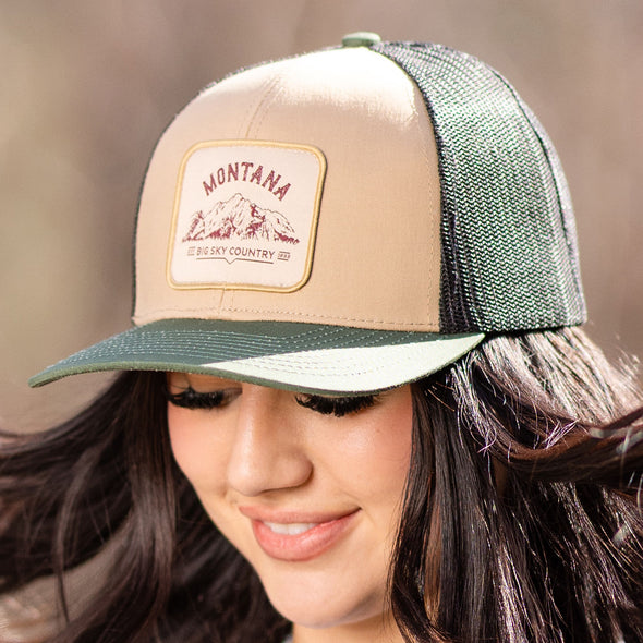 Big Sky Country Snapback in Khaki/Green/Black