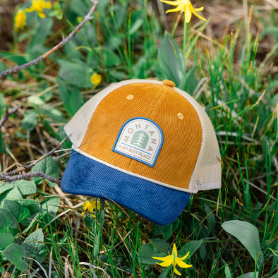 Last Best Place Corduroy Hat in Navy/Ginger/Oatmeal