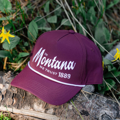 In Montana We Trust Snapback in Maroon