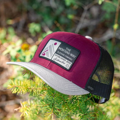 The Montana Way Snapback in Maroon/Silver/Black