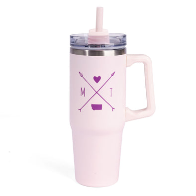 I Heart Montana Tumbler w/Handle in Pink