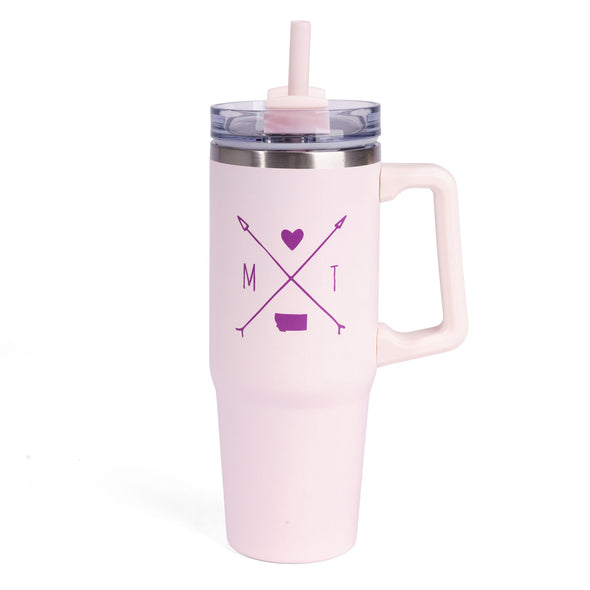 I Heart Montana Tumbler w/Handle in Pink