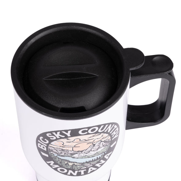 Big Sky Country Travel Mug in White