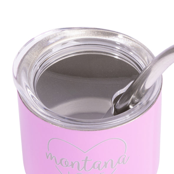 Montana Love Shot Glass Tumbler w/Straw in Purple