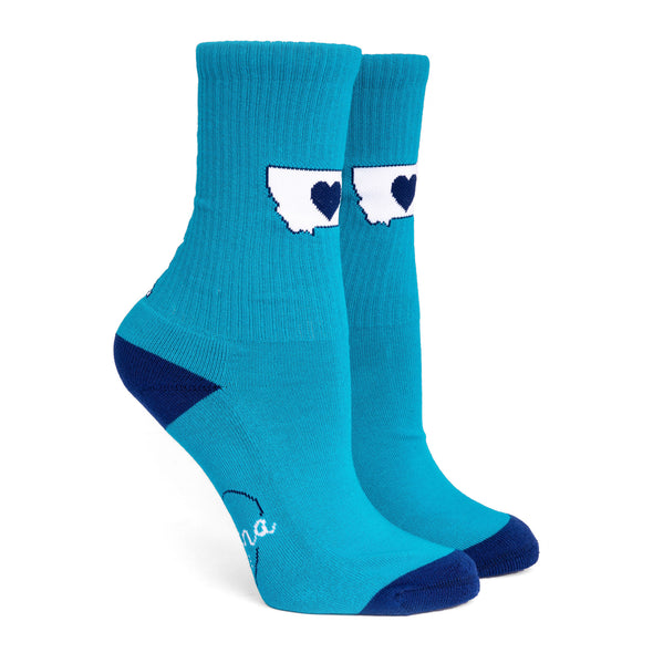 Montana Love Socks in Teal/Navy/White