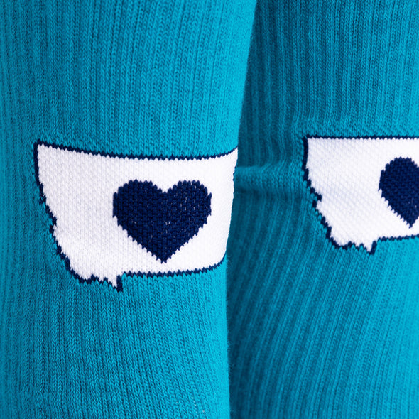 Montana Love Socks in Teal/Navy/White