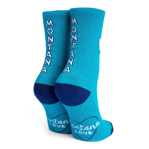 Montana Love Socks in Teal/Navy/White