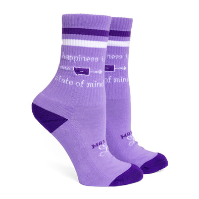 Happiness Socks in Lavender/Grape/White