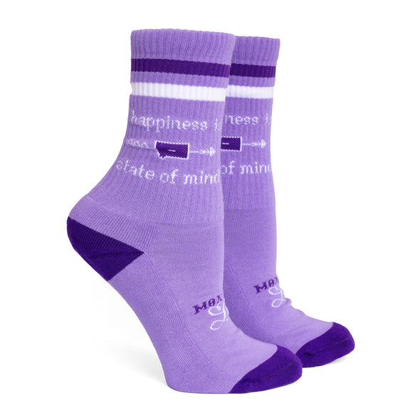 Happiness Socks in Lavender/Grape/White