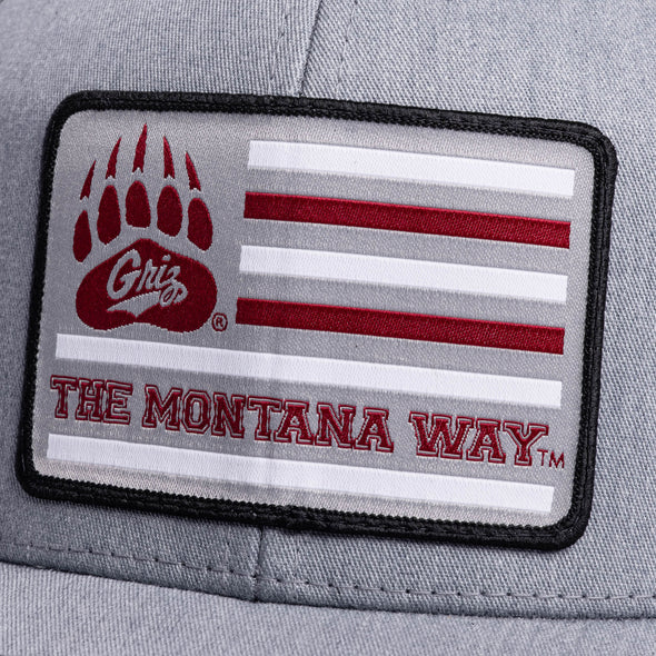 The Griz Flag Snapback in Grey/Black